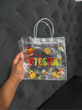 Clear Fiesta Print Tote Bag